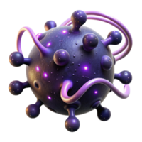 3D Render of a Microscopic Virus Particle Illustration png