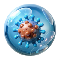 3D Render of a Virus Particle inside a Cell png