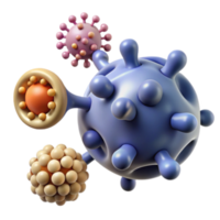 3D Render of Virus Particle Cluster, Microscopic View, Infectious Agent, Cellular Biology, Medical Illustration, Healthcare Concept, Viral Structure, Microbiology, Pathogen, Biomedical Science png