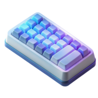 3D Render of a Compact Keyboard with Glowing Keys png