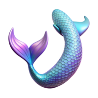 Iridescent Mermaid Tail Isometric Model png