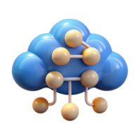 3D Cloud Computing Network Illustration Digital Data Connectivity and Global Infrastructure png