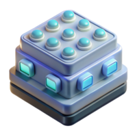 3D Render Futuristic Control Panel Illustration Nine Buttons Square Structure png