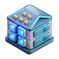 Futuristic Building 3D Render Illustration Abstract Technology Structure Design png