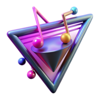 Abstract 3D Music Notes in Triangular Frame png