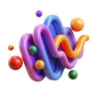 Abstract 3D Render Colorful Swirls and Spheres Background Image png