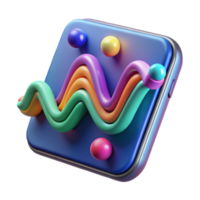 Vibrant 3D Render of Colorful Wave Abstract Background png