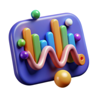 Vibrant 3D Render of Colorful Data Visualization Chart with Abstract Background png