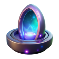 3D Render Futuristic Portal Cosmic Egg Abstract Background Illustration png