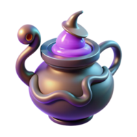 Enchanted Potion Jar 3D Render- Fantasy Game Asset, Magical Item, Purple Concoction, Whimsical Design, Dark Fantasy, Iridescent Texture, 3D Model, Game Asset, Fantasy Illustration, Mystic Charm png