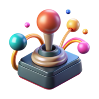 Colorful 3D Render of a Retro Joystick with Abstract Elements png