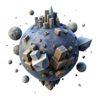 Abstract 3D Render of a Miniature World Sphere png