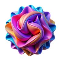 Vibrant 3D Abstract Swirl A Colorful, Multi-hued, Shiny, and Glossy Render png