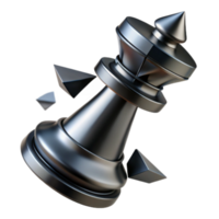 Shattered King 3D Render Crumbling Chess Piece, Strategy Game, Metal Texture, Abstract Background Image png