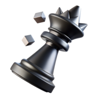 Fallen King 3D Render Strategy Game Piece, Chess Queen, Metal Texture, Abstract Background, Dark Gray, Cubic Elements png