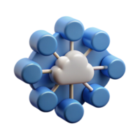 3D Illustration Cloud Computing Network Data Center Servers png