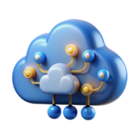 3D Illustration Network Cloud Computing Data Storage System png
