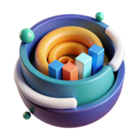Abstract 3D Render of Colorful Geometric Shapes and Data Visualization png