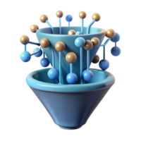 Abstract 3D Render of a Double Conical Structure with Interconnected Spheres png