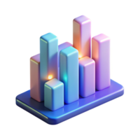 3D Render Colorful Bar Graph Abstract Background Image png