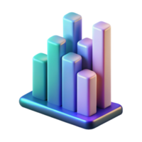 3D Render of Abstract Colorful Bar Graph Chart png