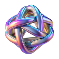 Iridescent Knot 3D Render Abstract Background Image png