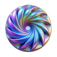 Iridescent Swirl 3D Render Abstract Background Image png