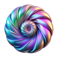 Iridescent Spiral 3D Render Abstract Background Image png