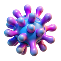 3D Render of a Colorful Virus Particle Abstract Background Image png
