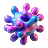 Abstract 3D Render of a Colorful, Organic Blob png