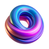 Abstract 3D Render of Intertwined Rings, Vivid Iridescent Colors, Dynamic Design Element png