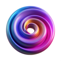 Abstract 3D Render Colorful Swirl Gradient Spiral Design png
