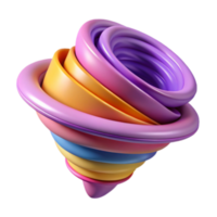 Abstract 3D Render Colorful Swirls, Spiral Design, Multicolored, Gradient, Geometric Shapes, Vivid Hues, Dynamic Composition, Rainbow Hues, Smooth Surface, Shiny Texture, 3D Illustration Background png