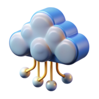 3D Cloud Computing Illustration Network Connection Data Storage Abstract Background png