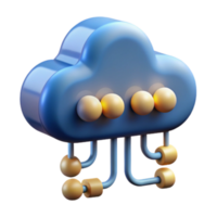 3D Cloud Computing Illustration Network Data Server png