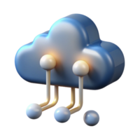 3D Render Cloud Computing Illustration Data Network Server png