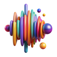 Vibrant Rainbow 3D Abstract Background-Colorful Swirling Shapes, Dynamic Design Element png