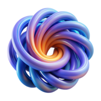 Abstract 3D Render of Intertwined Colorful Tubes, Swirling Design Element png