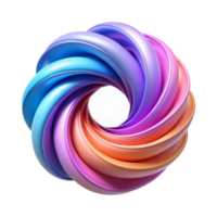 Abstract 3D Render of a Colorful Swirling Vortex Design png