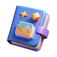 3D Render of a Colorful Notebook App Icon, Digital Memory, Creative Illustration, Pastel Hues, Gallery App, Memory Book, Digital Album, Cloud Storage, Data Storage png