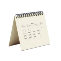 A simple table calendar displaying days and dates, perfect for office or home desk use on a transparent background, table calendar 2024 may isolated on transparent background png