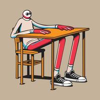 Modern Cartoon Character Illustration with Unique Design vector