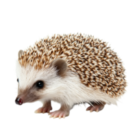 A cute hedgehog with a spiky coat observed in isolation against a simple transparent background, hedgehog isolated on transparent background png