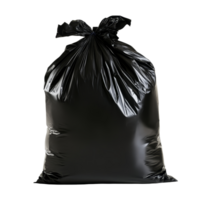 Black garbage bag isolated on a transparent background to highlight its shape and texture, Isolated Black Garbage Bag on transparent background png