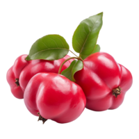 fresco rosa maçãs em uma transparente fundo com verde folhas exibindo seus lustroso vermelho pele, rosa maçãs isolado em transparente fundo png