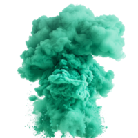 Green paint splash explosion creating a dynamic smoke cloud isolated on a transparent background, green paint splash explosion smoke cloud isolated on transparent background png