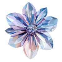 A geometrically designed polygonal flower with vibrant shades against a clean transparent background, Polygonal flower on transparent background. Geometric polygonal flower transparent background png