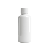 Empty transparent cosmetic bottle with a screw cap isolated on a plain background for design purposes, Blank cosmetic bottle on transparent background. Empty cosmetic packaging bottle transparent png