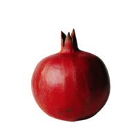 Fresh ripe pomegranate on a clean transparent background highlighting its vibrant red color and natural shape in natural light, ripe pomegranate on transparent background png