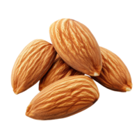 Closeup of raw almonds arranged on a clean transparent background showcasing their natural texture and color, ideal for foodrelated contexts, Closeup of almonds, isolated on transparent background png